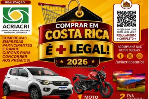 "Comprar em Costa Rica é + Legal": ACIACRE lança maior campanha de valorização do comércio local